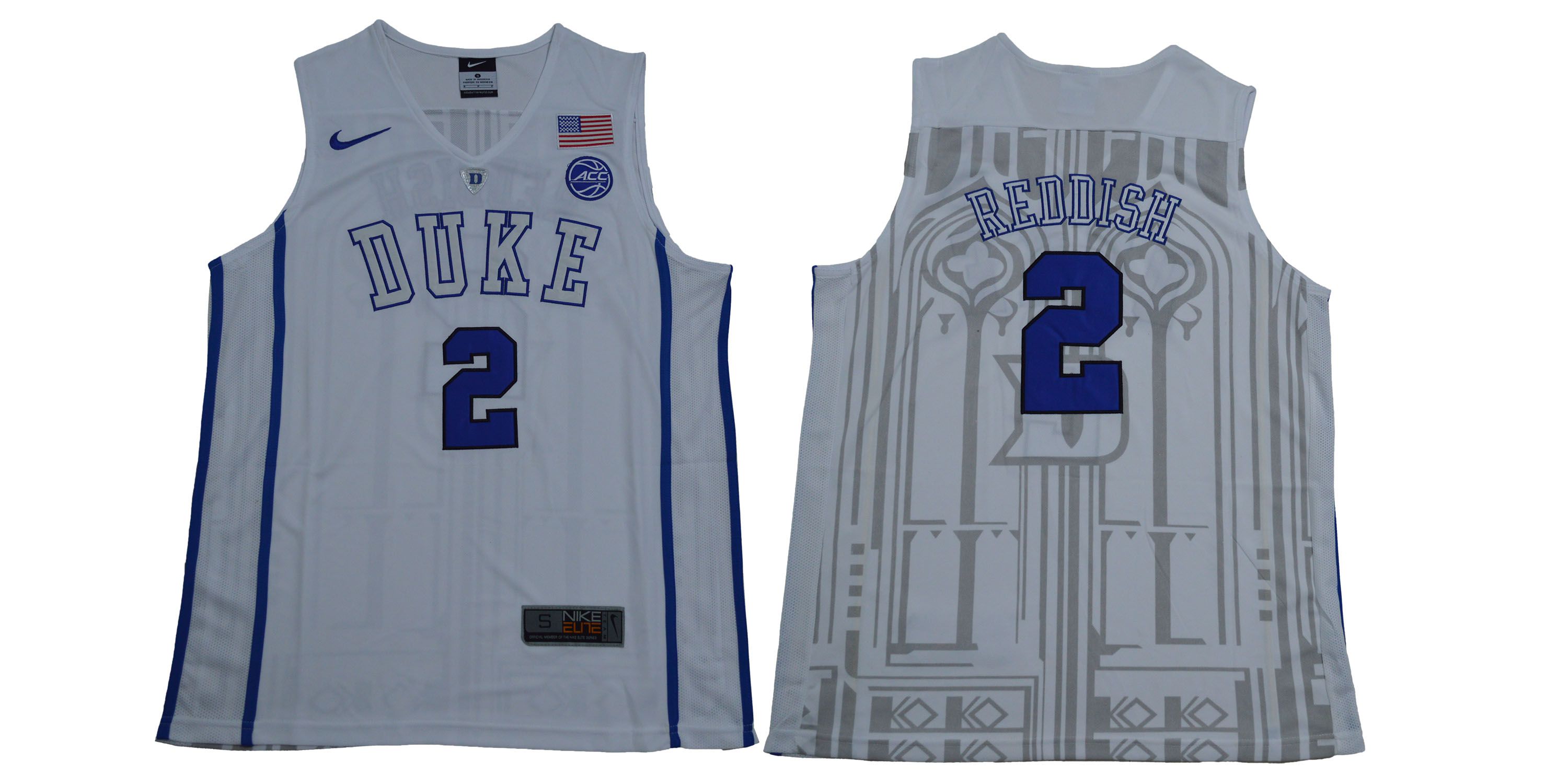 Men Duke Blue Devils 2 Reddish White NBA NCAA Jerseys